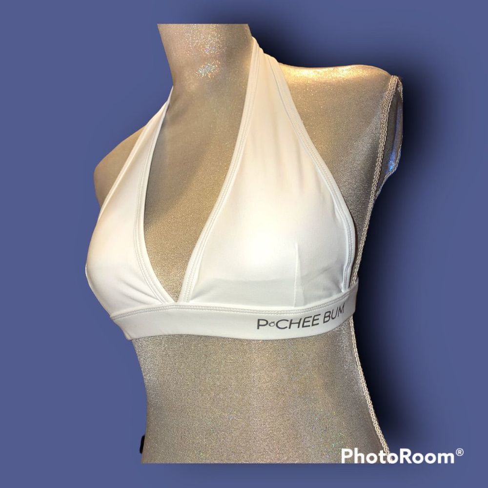 PCHEEBUM New in Package White Halter Sporta Bra